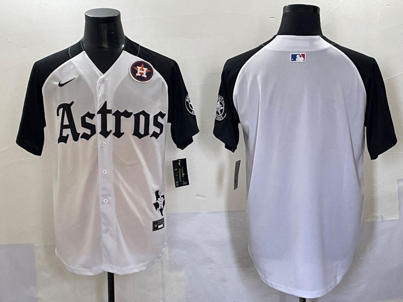 Men 2025 Houston Astros Blank White Black Five generations Joint Name Nike MLB Jersey style 2